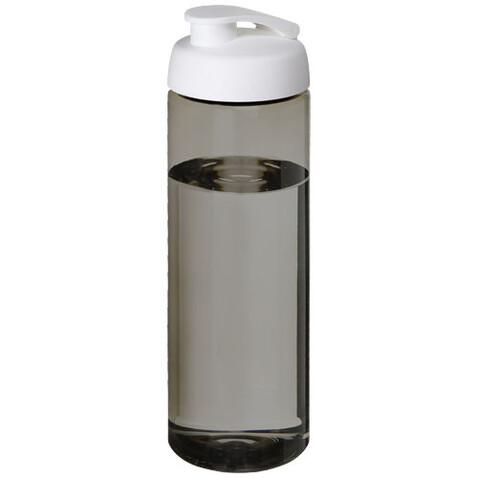 H2O Active® Eco Vibe 850 ml Sportflasche mit Klappdeckel, kohle, weiss bedrucken, Art.-Nr. 21048301