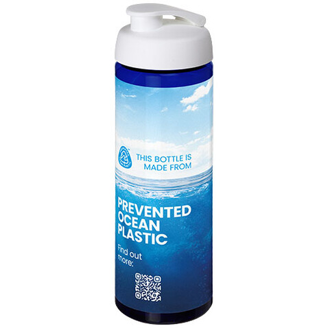 H2O Active® Eco Vibe 850 ml Sportflasche mit Klappdeckel, blau, weiss bedrucken, Art.-Nr. 21048307