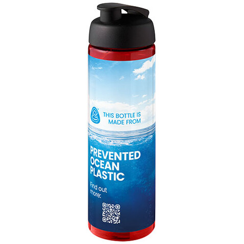 H2O Active® Eco Vibe 850 ml Sportflasche mit Klappdeckel, rot, schwarz bedrucken, Art.-Nr. 21048311