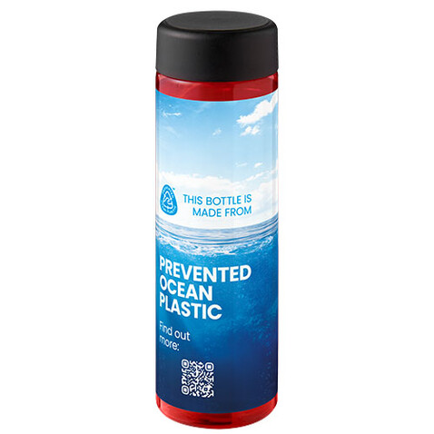 H2O Active® Eco Vibe 850 ml Wasserflasche mit Drehdeckel, rot, schwarz bedrucken, Art.-Nr. 21048505