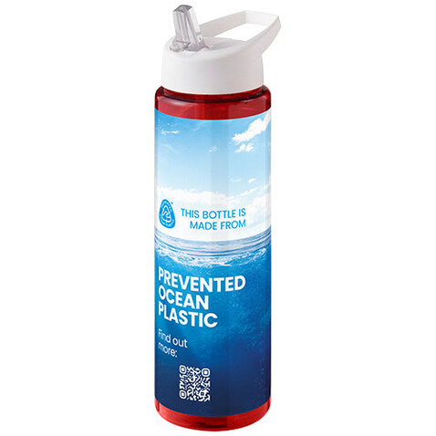 H2O Active® Eco Vibe 850 ml Sportflasche mit Ausgussdeckel, rot, weiss bedrucken, Art.-Nr. 21048609