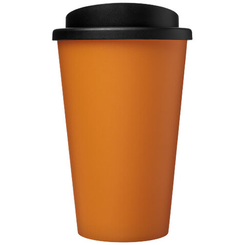 Americano® recycelter isolierter 350 ml Becher, orange, schwarz bedrucken, Art.-Nr. 21069131