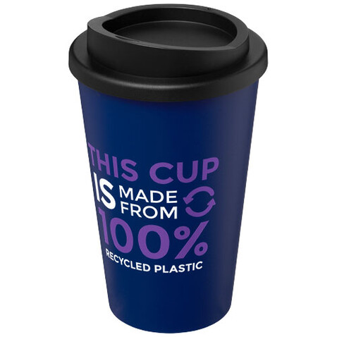 Americano® recycelter isolierter 350 ml Becher, blau, schwarz bedrucken, Art.-Nr. 21069152 Americano® recycelter isolierter 350 ml Becher, blau, schwarz bedrucken, Art.-Nr. 21069152