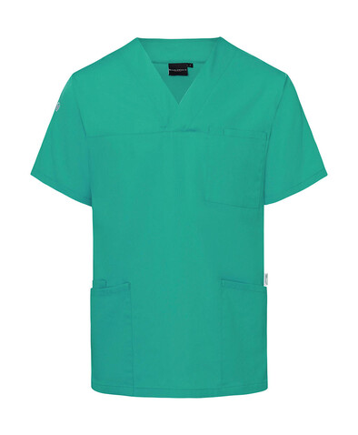 Karlowsky Men`s Slip-on Tunic Essential Short Sl., Emerald Green, 2XL bedrucken, Art.-Nr. 028675017