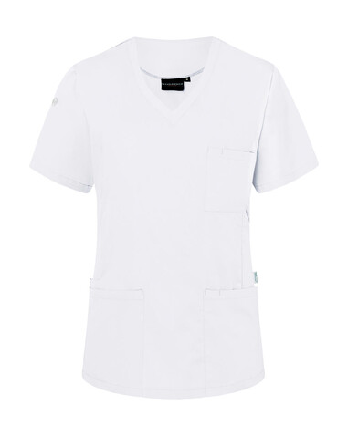 Karlowsky Ladies` Slip-on Tunic Essential Short Sl., White, XL bedrucken, Art.-Nr. 029670006