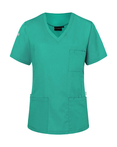 Karlowsky Ladies` Slip-on Tunic Essential Short Sl., Emerald Green, 3XL bedrucken, Art.-Nr. 029675018