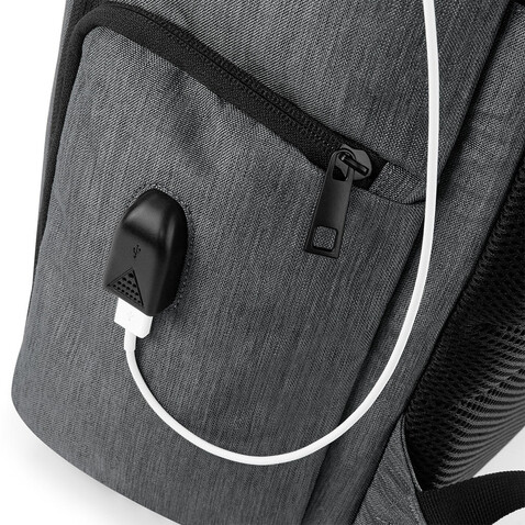 Quadra Q-Tech Charge Roll-Top Backpack, Granite Marl, One Size bedrucken, Art.-Nr. 089301100