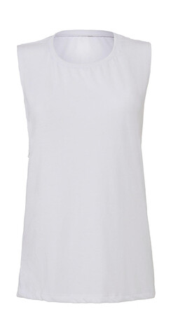 Bella Flowy Scoop Muscle Tank Top, White, XL bedrucken, Art.-Nr. 167060006