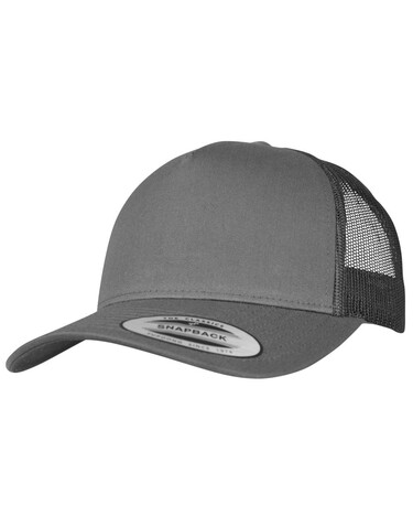 Flexfit 5-Panel Retro Trucker Cap, Charcoal, One Size bedrucken, Art.-Nr. 331681300