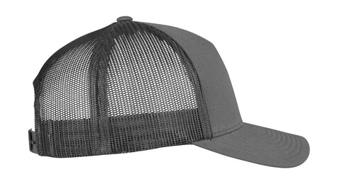 Flexfit 5-Panel Retro Trucker Cap, Charcoal, One Size bedrucken, Art.-Nr. 331681300