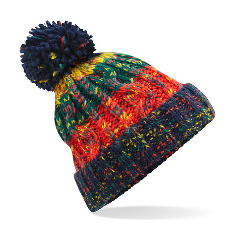 Beechfield Corkscrew Pom Pom Beanie, Crackling Campfire, One Size bedrucken, Art.-Nr. 369694190