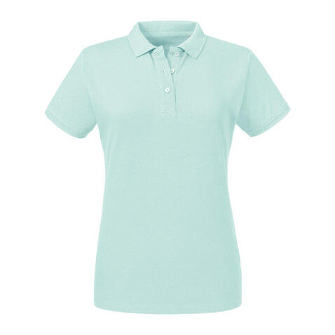 Russell Europe Ladies` Pure Organic Polo, Aqua, 2XL bedrucken, Art.-Nr. 504003287