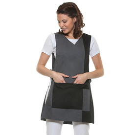 Karlowsky Worksmock Marilies, Anthracite/Black, 0 (XS/S) bedrucken, Art.-Nr. 921671611