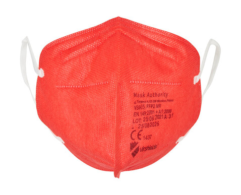 Virshields Filtering half mask FFP2 5-ply, Red, One Size bedrucken, Art.-Nr. 994634000
