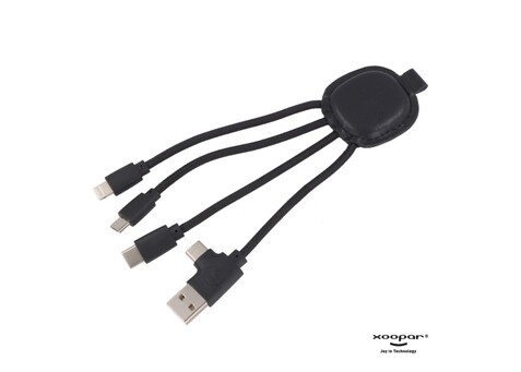4000 | Xoopar Iné Smart Charging cable with NFC - Schwarz bedrucken, Art.-Nr. LT41013-N0002