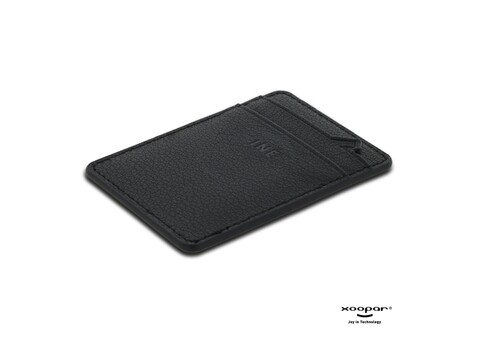 3198 | Xoopar Iné Mini NFC Wallet Recycled Leather - Schwarz bedrucken, Art.-Nr. LT41800-N0002