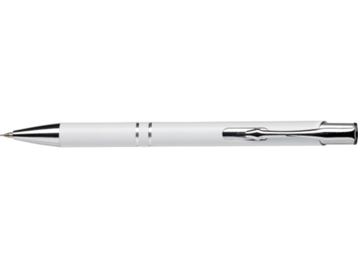 Kugelschreiber aus Aluminium Albacete – Weiß bedrucken, Art.-Nr. 002999999_3444