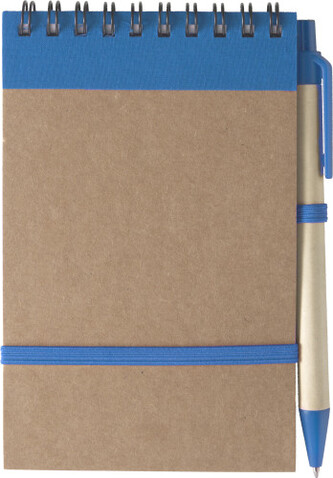 Notizbuch aus recyceltem Karton Emory – Hellblau bedrucken, Art.-Nr. 018999999_5410