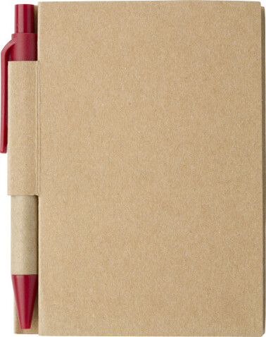 Notizbuch aus Karton Cooper – Rot bedrucken, Art.-Nr. 008999999_6419