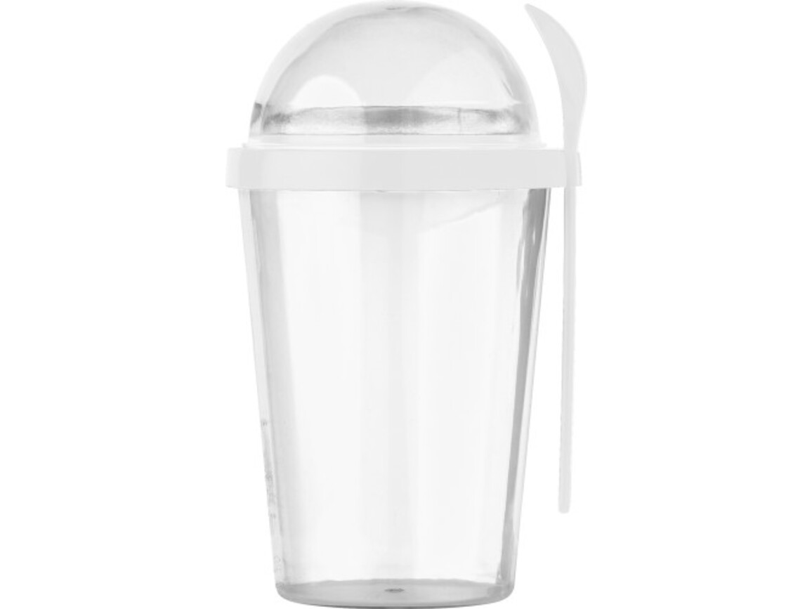 Breakfast to go - Becher aus Kunststoff Sabrina – Weiß bedrucken, Art.-Nr. 002999999_7296
