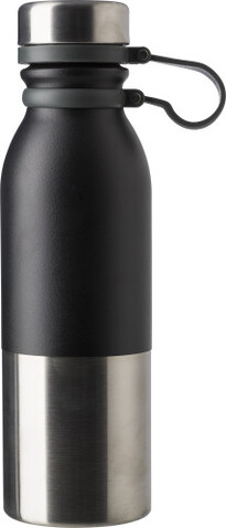 Edelstahlflasche (600 ml) Will – Schwarz bedrucken, Art.-Nr. 001999999_738371