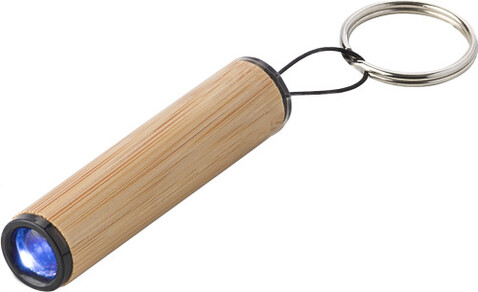 Mini-Taschenlampe aus Bambus mit Schlüsselanhänger Ilse – Braun bedrucken, Art.-Nr. 011999999_821118