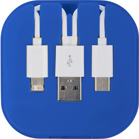 USB Ladekabel-Set 4 in1 Jonas – Kobaltblau bedrucken, Art.-Nr. 023999999_8290