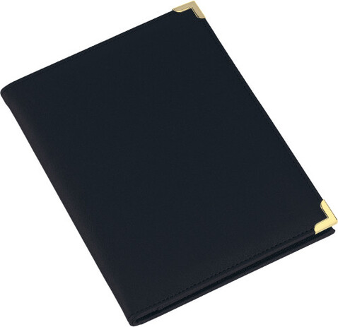 Konferenzmappe aus PU mit Metallecken Gia – Schwarz bedrucken, Art.-Nr. 001999999_8622