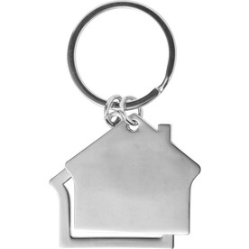 Schlüsselanhänger aus Zink-Aluminium in Hausform Amaro – Silber bedrucken, Art.-Nr. 032999999_8742