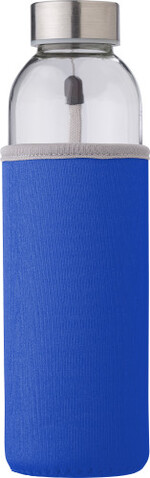 Glasflasche (500ml) mit einem Neoprenhülle Nika – Kobaltblau bedrucken, Art.-Nr. 023999999_9301