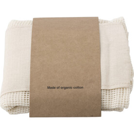 Set aus drei wiederverwendbaren Taschen aus Baumwollgewebe Adele – Khaki bedrucken, Art.-Nr. 013999999_9339