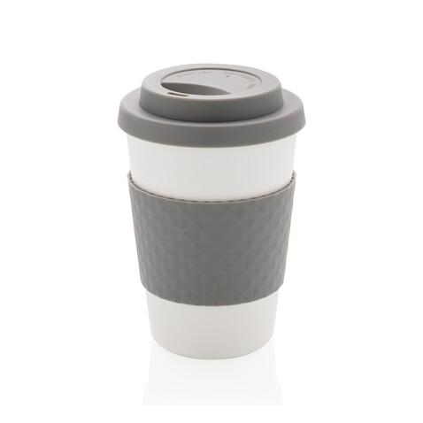 Wiederverwendbarer Kaffeebecher 270ml grau bedrucken, Art.-Nr. P432.672