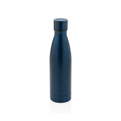 RCS recycelte Stainless Steel Solid Vakuum-Flasche navy blau bedrucken, Art.-Nr. P433.275