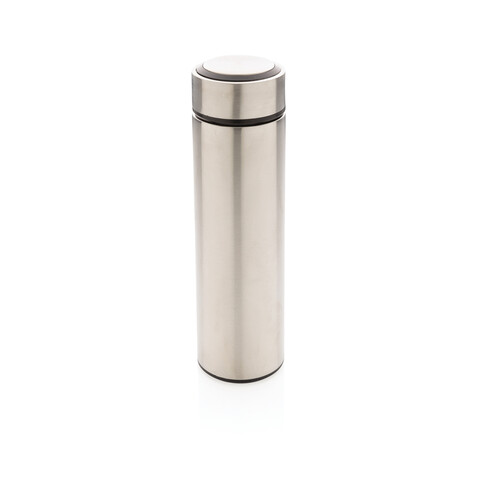 Vakuum Stainless Steel Flasche mit gebürstetem Metalldeckel silber bedrucken, Art.-Nr. P433.392