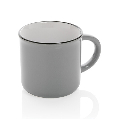 Vintage Keramiktasse, 280ml grau bedrucken, Art.-Nr. P434.032