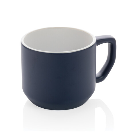 Moderne Keramiktasse, 350ml navy blau bedrucken, Art.-Nr. P434.045