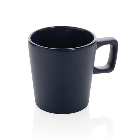 Moderne Keramik Kaffeetasse, 300ml navy blau bedrucken, Art.-Nr. P434.055