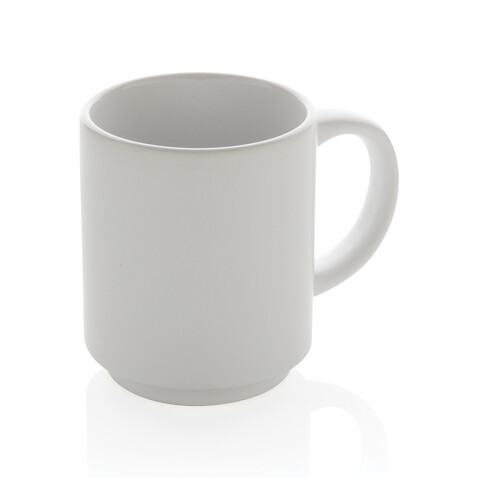 Stapelbare Keramiktasse, 180ml weiß bedrucken, Art.-Nr. P434.073