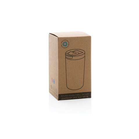 Doppelwandiger Vakuum-Becher aus RCS recyceltem SS grün bedrucken, Art.-Nr. P435.097