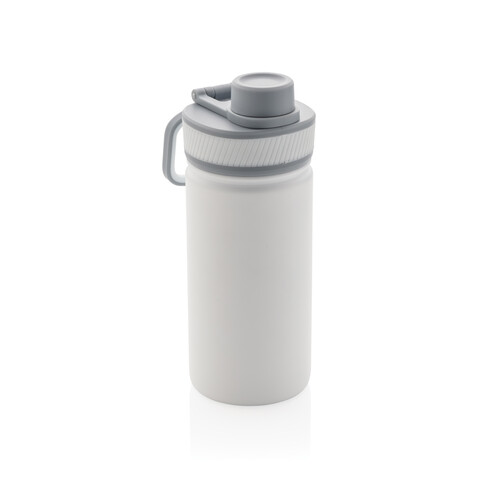 Sport Vakuum-Flasche aus Stainless Steel 550ml weiß, grau bedrucken, Art.-Nr. P436.193