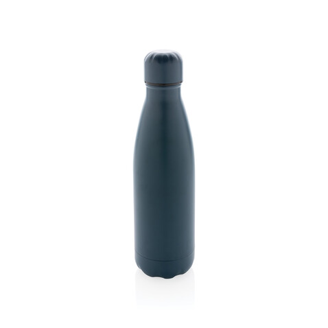 Einfarbige Vakuumisolierte Stainless Steel Flasche blau bedrucken, Art.-Nr. P436.465