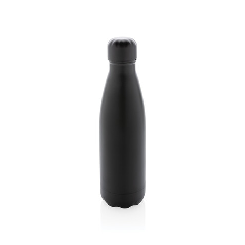 Einfarbige Vakuumisolierte Stainless Steel Flasche schwarz bedrucken, Art.-Nr. P436.461