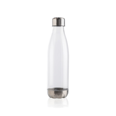 Auslaufsichere Trinkflasche mit Stainless-Steel-Deckel transparent bedrucken, Art.-Nr. P436.750