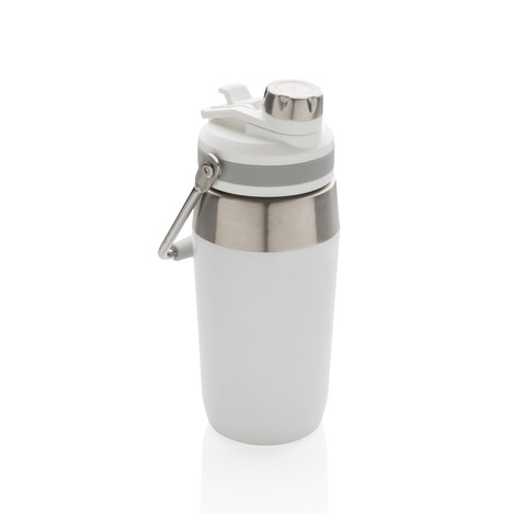 500ml Vakuum StainlessSteel Flasche mit Dual-Deckel-Funktion weiß bedrucken, Art.-Nr. P436.973