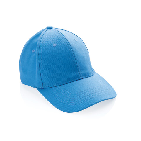 Impact 6 Panel Kappe aus 280gr rCotton mit AWARE™ Tracer tranquil blue bedrucken, Art.-Nr. P453.465