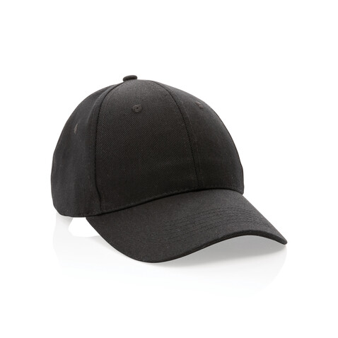 Impact 6 Panel Kappe aus 280gr rCotton mit AWARE™ Tracer schwarz bedrucken, Art.-Nr. P453.301