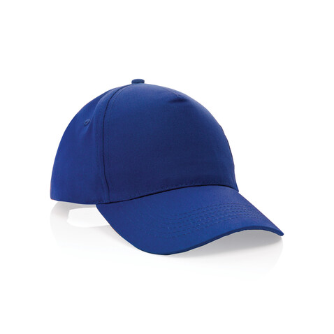 Impact 5 Panel Kappe aus 190gr rCotton mit AWARE™ Tracer blau bedrucken, Art.-Nr. P453.335