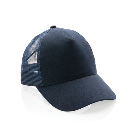 Impact AWARE™ 190gr Brushed rCotton 5 Panel Trucker-Cap navy blau bedrucken, Art.-Nr. P453.359 Impact AWARE™ 190gr Brushed rCotton 5 Panel Trucker-Cap navy blau bedrucken, Art.-Nr. P453.359