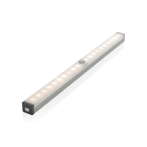 Wiederaufladbare LED Leiste mit Bewegungssensor, groß silber bedrucken, Art.-Nr. P513.032