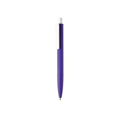 X3-Stift mit Smooth-Touch lila, weiß bedrucken, Art.-Nr. P610.966